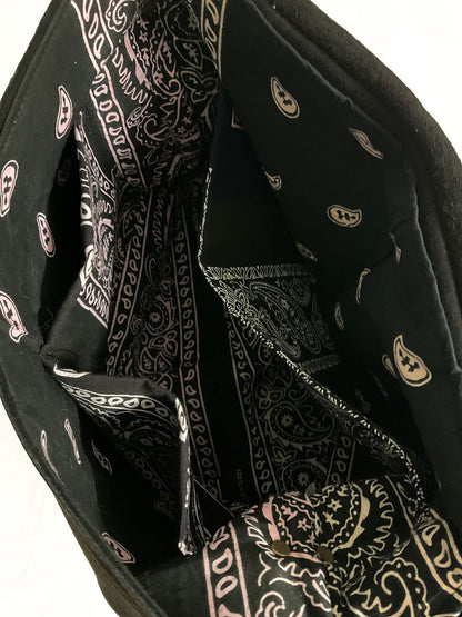 Nasngwam×EARLY MORNING ナスングワム×アーリーモーニング | DEER SKIN MESSENGER LAEGE BAG / 鹿革バッグ カラー :ブラック