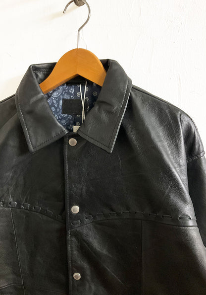 Nasngwam.（ナスングワム）| PUEBLO LEATHER COACH JKT Lサイズ [BLACK] A