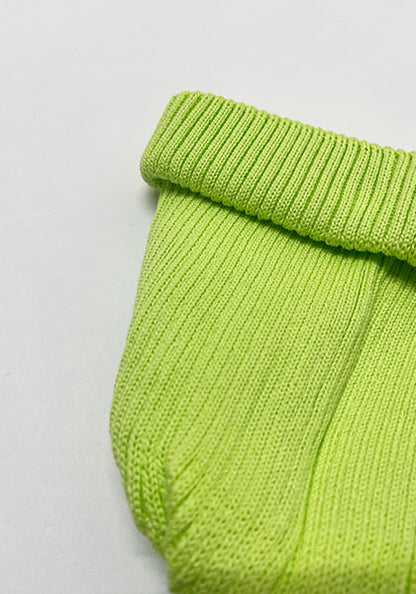 ROTOTO | COTTON ROLL UP BEANIE Color: LIME GREEN