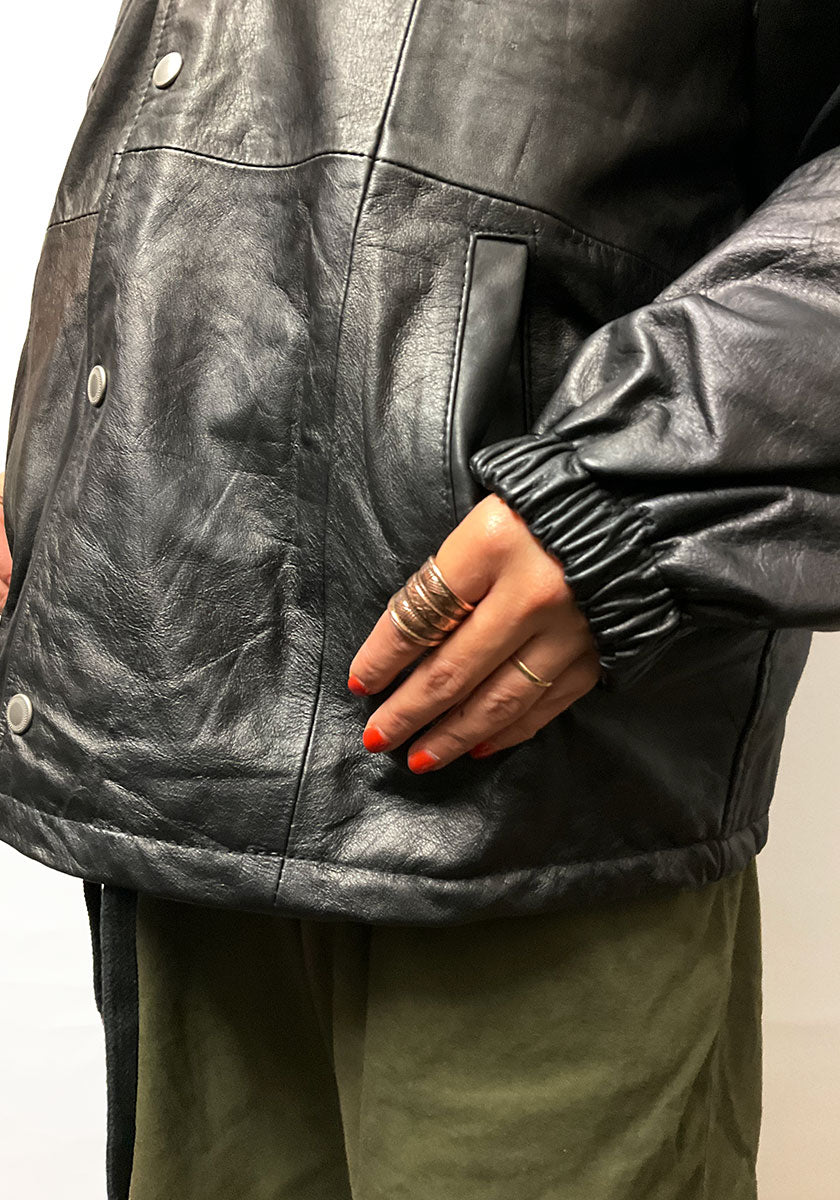 Nasngwam.（ナスングワム）| PUEBLO LEATHER COACH JKT Mサイズ [BLACK]