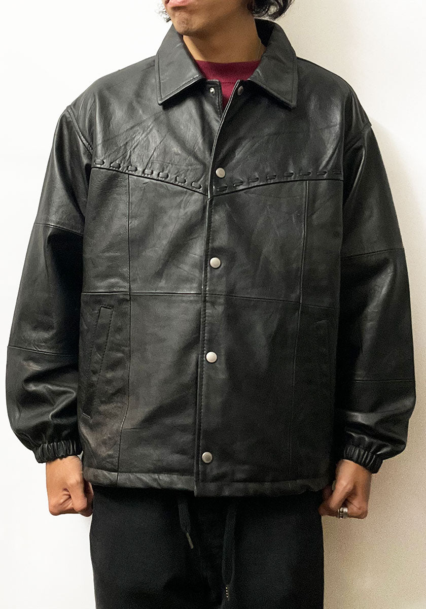 Nasngwam.（ナスングワム）| PUEBLO LEATHER COACH JKT Lサイズ [BLACK] A