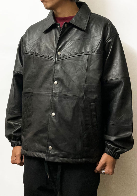 Nasngwam.（ナスングワム）| PUEBLO LEATHER COACH JKT Lサイズ [BLACK] A