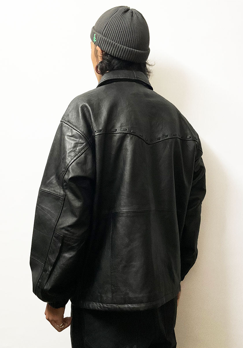 Nasngwam.（ナスングワム）| PUEBLO LEATHER COACH JKT Lサイズ [BLACK] A
