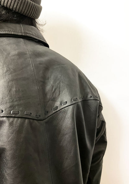 Nasngwam.（ナスングワム）| PUEBLO LEATHER COACH JKT Lサイズ [BLACK] A