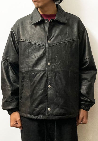 Nasngwam.（ナスングワム）| PUEBLO LEATHER COACH JKT Lサイズ [BLACK] B