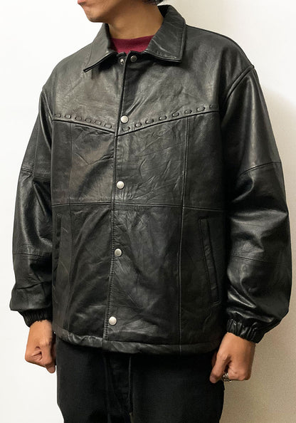 Nasngwam.（ナスングワム）| PUEBLO LEATHER COACH JKT Lサイズ [BLACK] B