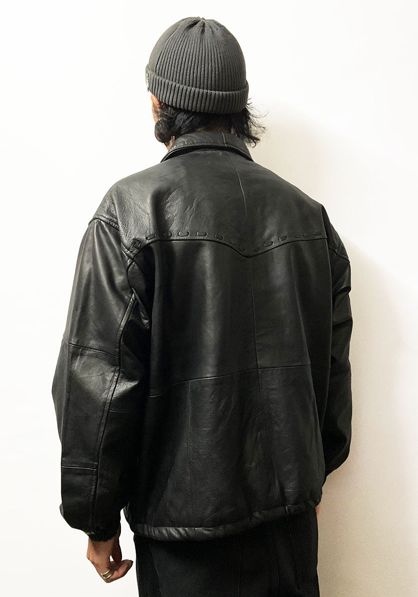 Nasngwam.（ナスングワム）| PUEBLO LEATHER COACH JKT Lサイズ [BLACK] B