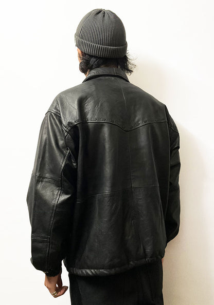 Nasngwam.（ナスングワム）| PUEBLO LEATHER COACH JKT Lサイズ [BLACK] B