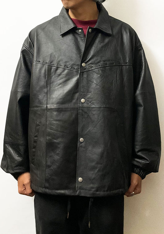 Nasngwam.（ナスングワム）| PUEBLO LEATHER COACH JKT XLサイズ [BLACK]