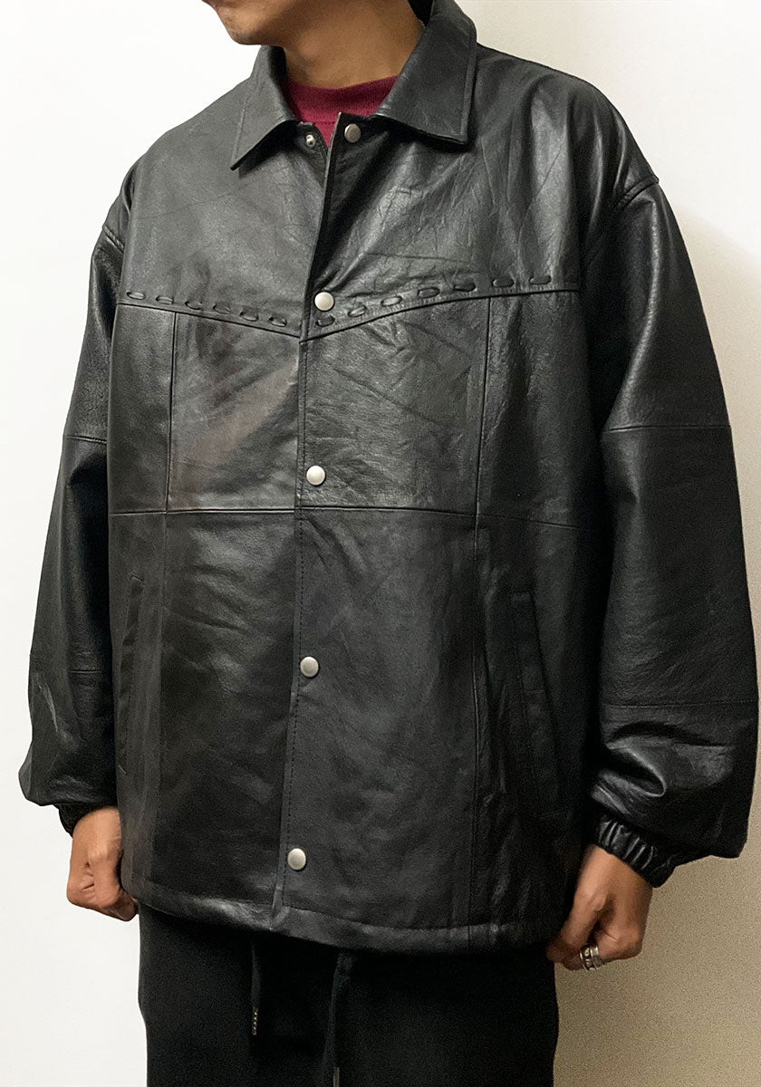 Nasngwam.（ナスングワム）| PUEBLO LEATHER COACH JKT XLサイズ [BLACK]