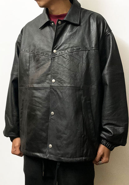 Nasngwam.（ナスングワム）| PUEBLO LEATHER COACH JKT XLサイズ [BLACK]