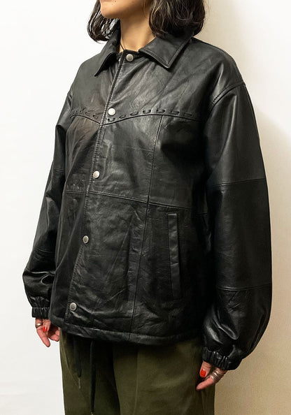 Nasngwam.（ナスングワム）| PUEBLO LEATHER COACH JKT Mサイズ [BLACK]