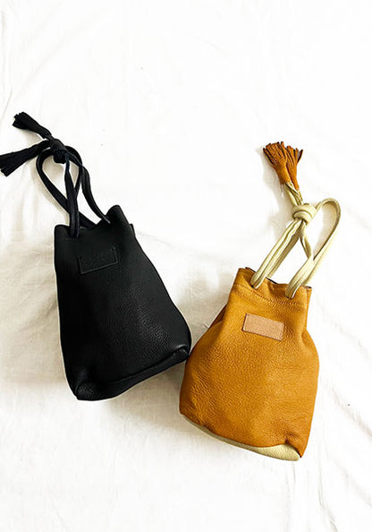 Nasngwam×EARLY MORNING | DEARSKIN WHISKY BAG / 鹿革ミニバッグ