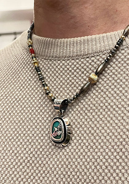 Indian Jewelry (インディアン ジュエリー) ナバホ ターコイズペンダントトップ  イーグル Herman Vandever / ハーマンバンデバー