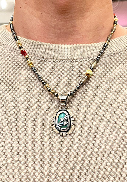 Indian Jewelry (インディアン ジュエリー) ナバホ ターコイズペンダントトップ  イーグル Herman Vandever / ハーマンバンデバー