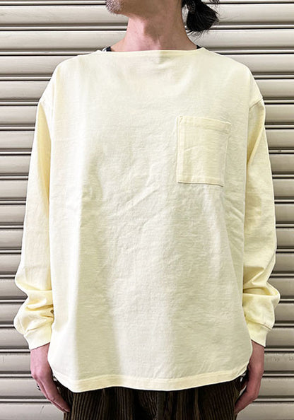 HALF TRACK PRODUCTS | Long T / Boat neck long sleeve Color: Lemon yellow