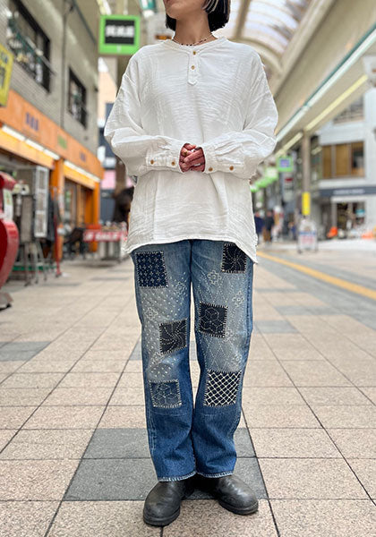 Nasngwam ナスングワム | SASHIKO EASY DENIM PANTS 刺子イージーデニムパンツ SEEK 札幌 セレクトショップ  オンラインストア