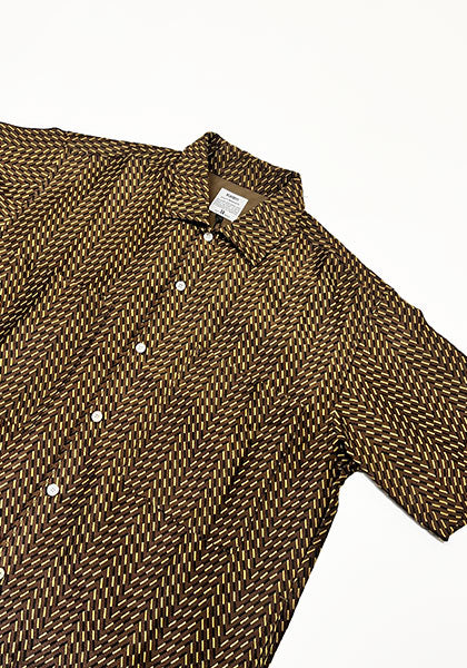 KELEN | JAQUARD HALF SLEEVE / Jacquard half sleeve shirt jacket Color: Brown