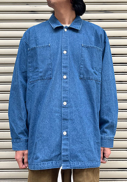 VOIRY ヴォイリー | DOCTOR SHIRTS-CORD_DENIM カラー:MID BLUE