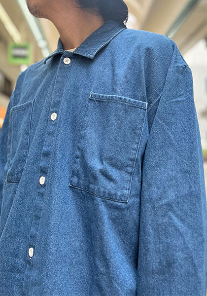 VOIRY ヴォイリー | DOCTOR SHIRTS-CORD_DENIM カラー:MID BLUE