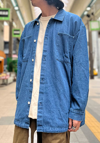 VOIRY ヴォイリー | DOCTOR SHIRTS-CORD_DENIM カラー:MID BLUE