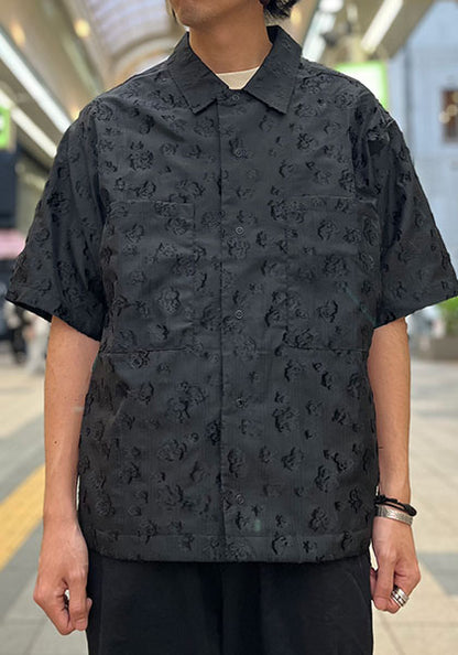 KELEN ケレン | FLOWER CUT JACQUARD SHIRT カラー :BLACK