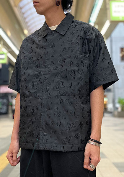 KELEN ケレン | FLOWER CUT JACQUARD SHIRT カラー :BLACK