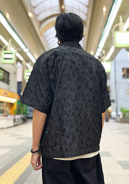 KELEN ケレン | FLOWER CUT JACQUARD SHIRT カラー :BLACK