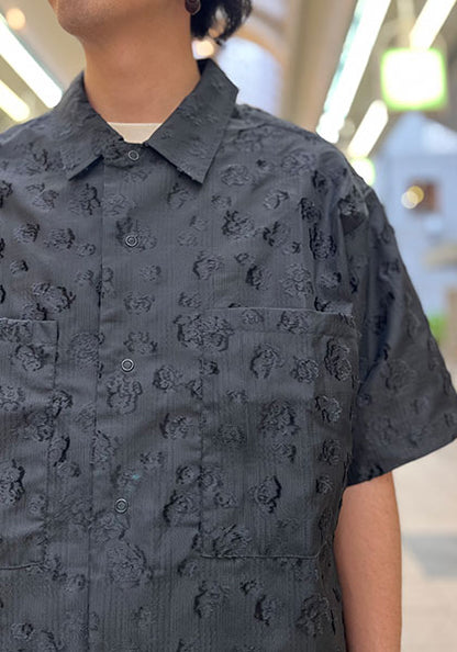 KELEN ケレン | FLOWER CUT JACQUARD SHIRT カラー :BLACK