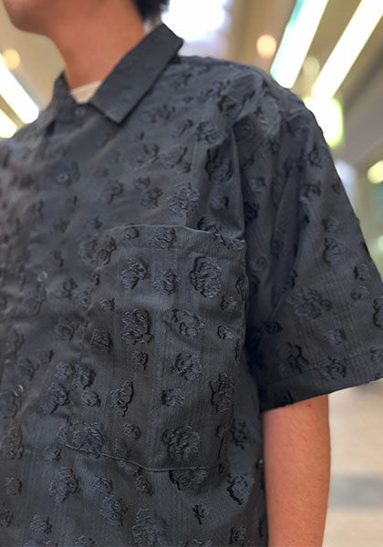 KELEN ケレン | FLOWER CUT JACQUARD SHIRT カラー :BLACK
