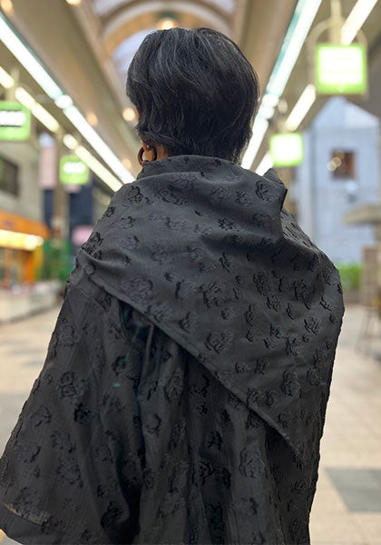 KELEN ケレン | FLOWER CUT JACQUARD SHIRT カラー :BLACK