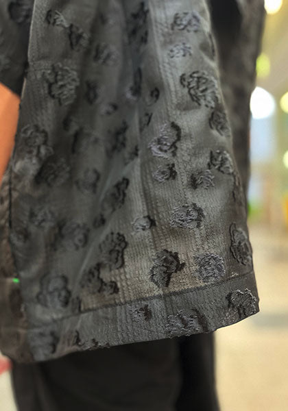KELEN ケレン | FLOWER CUT JACQUARD SHIRT カラー :BLACK