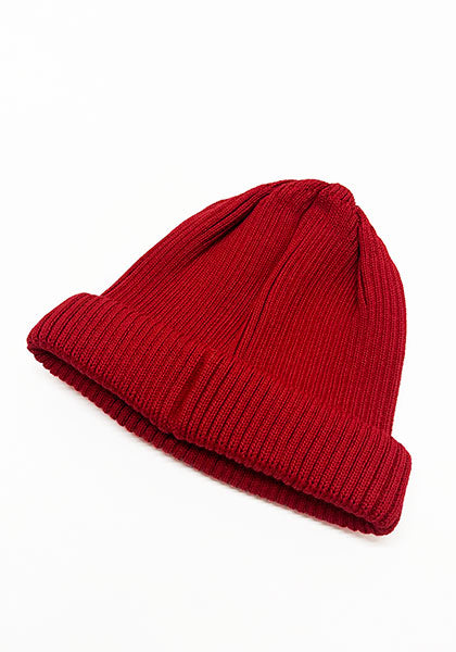 ROTOTO | COTTON ROLL UP BEANIE Color: D.RED