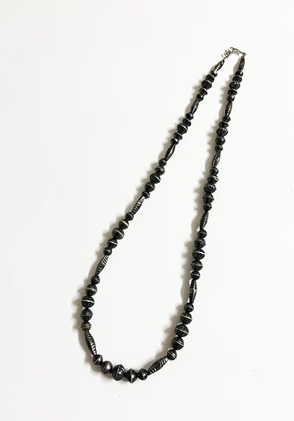 Indian Jewelry (インディアン ジュエリー) 1970's Vintage Navajo Silver Beads Necklace 57cm