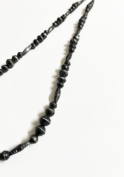 Indian Jewelry (インディアン ジュエリー) 1970's Vintage Navajo Silver Beads Necklace 57cm