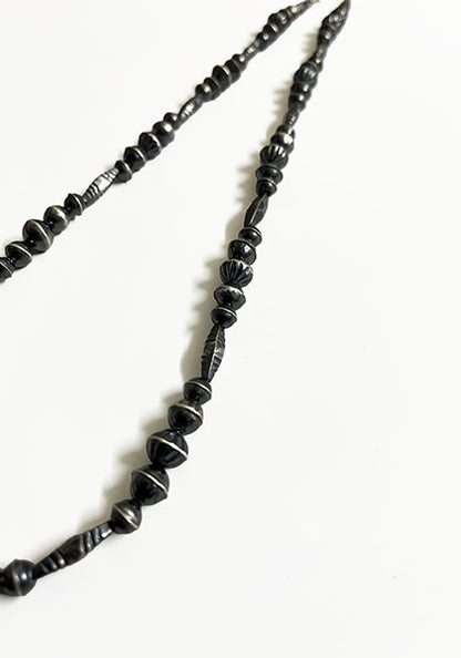 Indian Jewelry (インディアン ジュエリー) 1970's Vintage Navajo Silver Beads Necklace 57cm