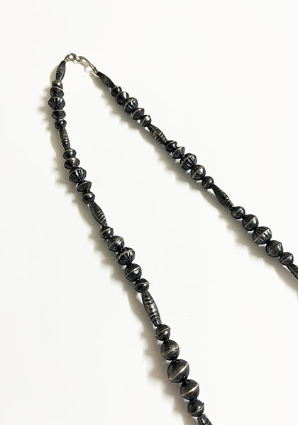 Indian Jewelry (インディアン ジュエリー) 1970's Vintage Navajo Silver Beads Necklace 57cm