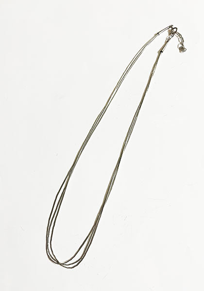 Indian Jewelry (インディアン ジュエリー) ナバホ族 リキッドシルバー 3連ネックレス 45〜50cm