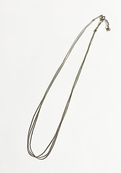 Indian Jewelry (インディアン ジュエリー) ナバホ族 リキッドシルバー 3連ネックレス 45〜50cm
