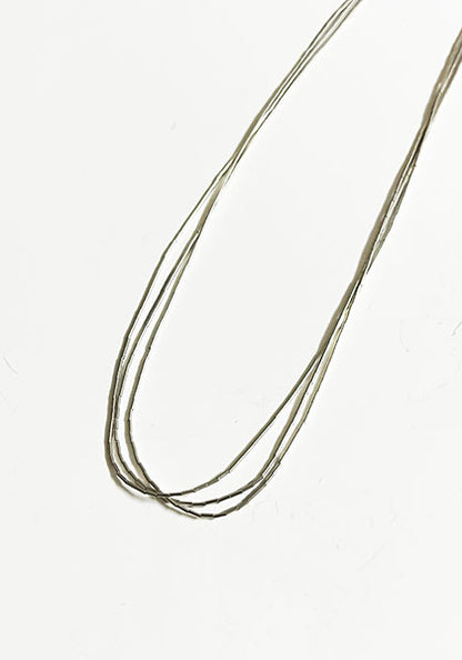 Indian Jewelry (インディアン ジュエリー) ナバホ族 リキッドシルバー 3連ネックレス 45〜50cm