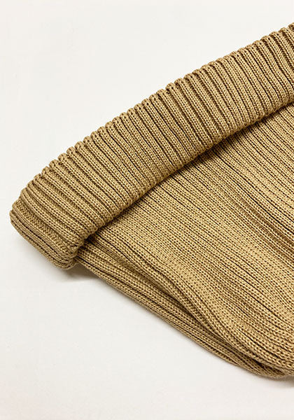 ROTOTO | COTTON ROLL UP BEANIE Color: BEIGE