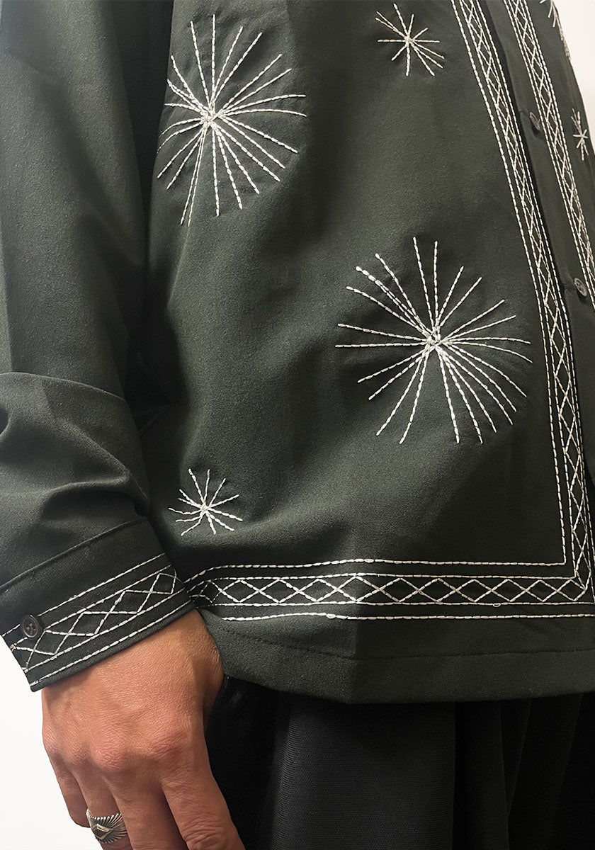 modem design モデムデザイン Embroidery Shirt｜オリジナル刺繍 開襟シャツ