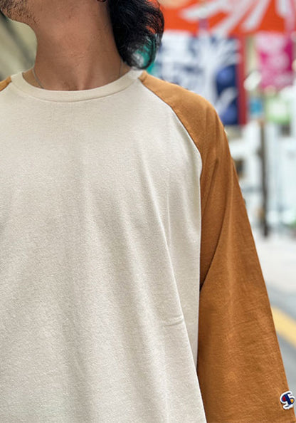 IMPRESTORE インプレストア RAGLAN SLEEVE T / ラグランスリーブT カラー:IVORY/WHISKYBROWN