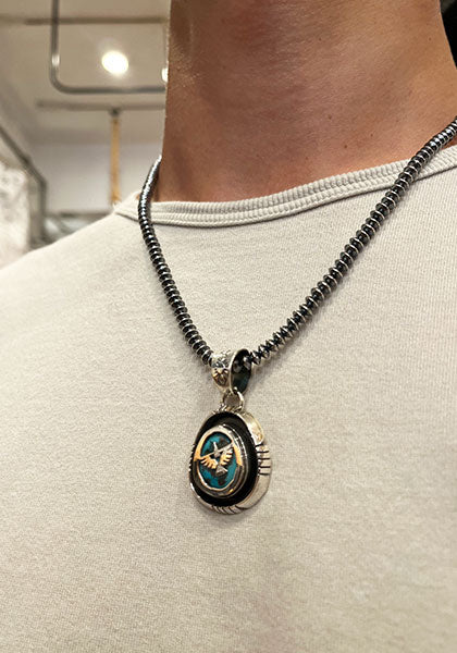 Indian Jewelry (インディアン ジュエリー) ナバホ ターコイズペンダントトップ  イーグル Herman Vandever / ハーマンバンデバー