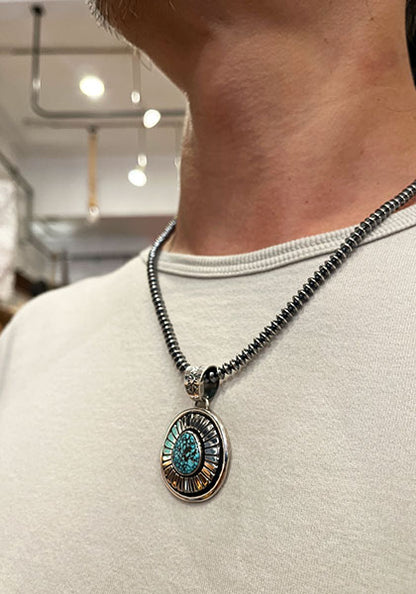 Herman Vandever / ハーマンバンデバー サンバースト Kingman turquoise Pendant Top