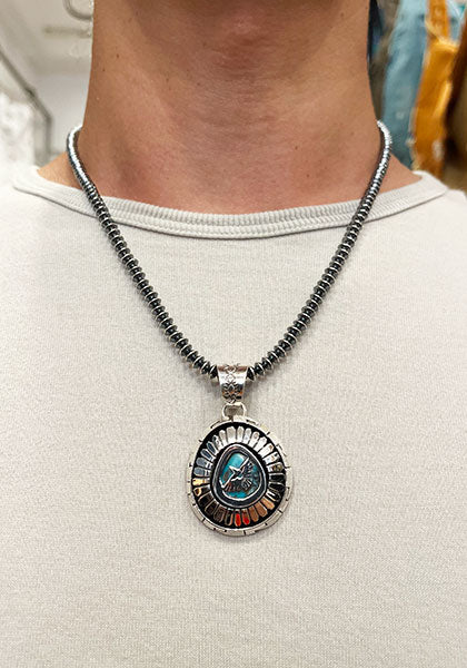 Indian Jewelry (インディアン ジュエリー) ナバホ ターコイズペンダントトップ  イーグル Herman Vandever / ハーマンバンデバー