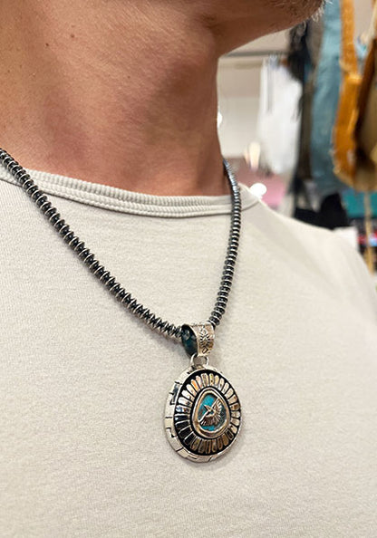 Indian Jewelry (インディアン ジュエリー) ナバホ ターコイズペンダントトップ  イーグル Herman Vandever / ハーマンバンデバー