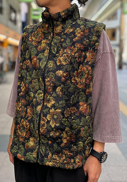 VOO ヴォー | FLOWER FLEECE VEST カラー:BLACK