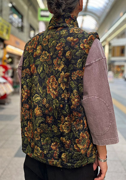 VOO ヴォー | FLOWER FLEECE VEST カラー:BLACK