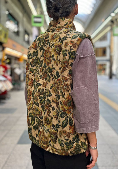 VOO ヴォー | FLOWER FLEECE VEST カラー:BEIGE